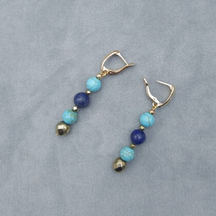 Серьги из тибетской бирюзы и лазурита