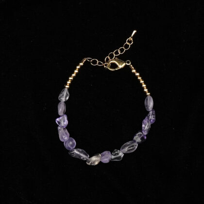 Браслет из разноцветных базильсих аметринов, форма "мятый овал"