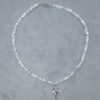 Колье "балерина" Swarovski  из горного хрусталя огранки мистик.