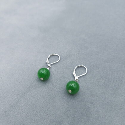 Серьги из памирского хризопраза