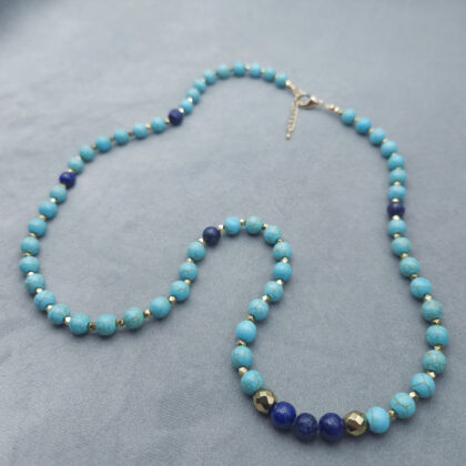 Бусы из тибетской бирюзы и лазурита